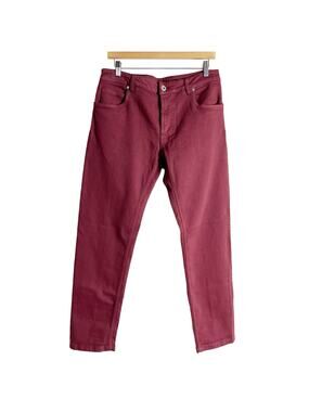 Eleventy Men’s Red Slim Fit 5-Pocket Pants Size 33